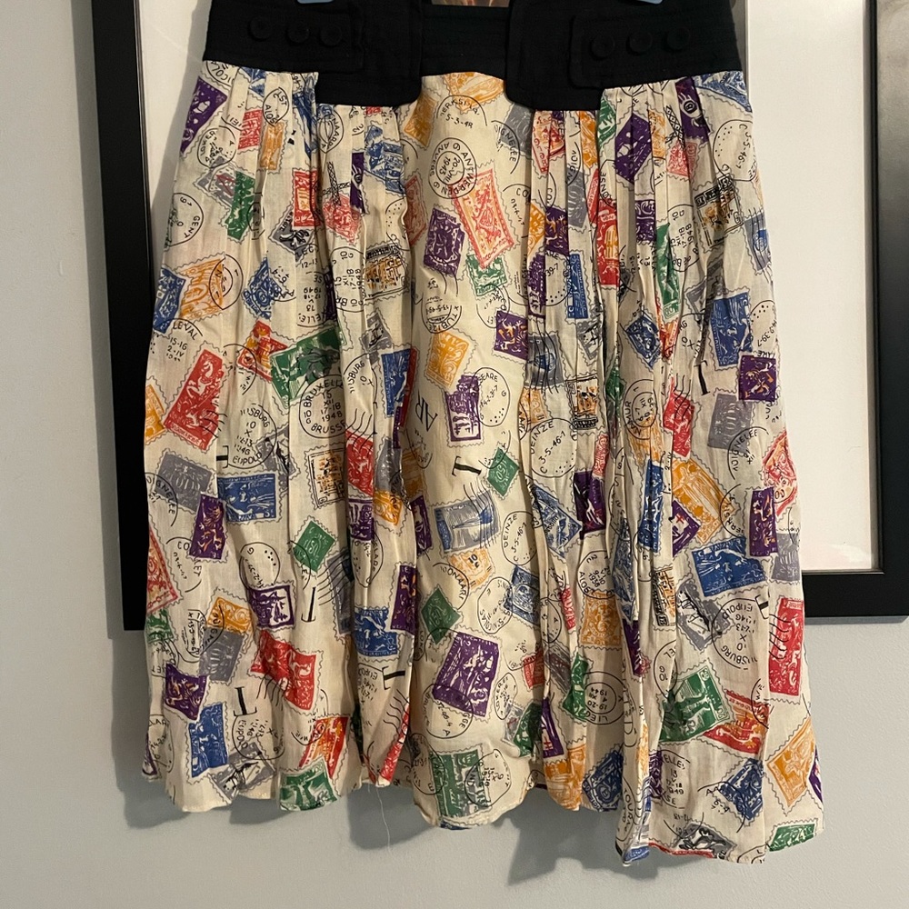 Edme & esyllte Anthropologie Postage Stamp Skirt